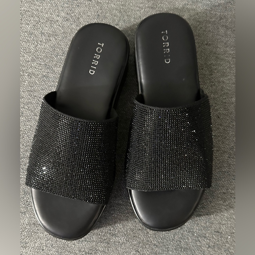Torrid Black Sparkly Sandals